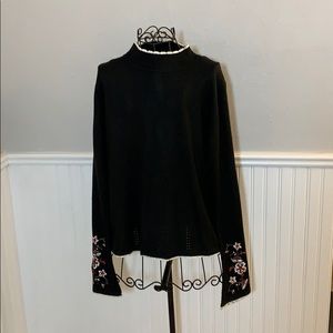 💚 Moonlight Bay BlackEmbroiderSweater WomenXL